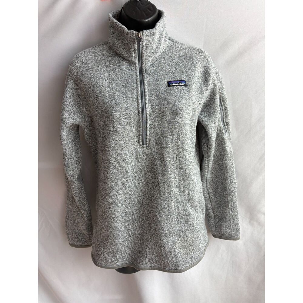 Patagonia Better Sweater Size M Gray 1/4 Zip Fleece Pullover Logo Hiking Basics
